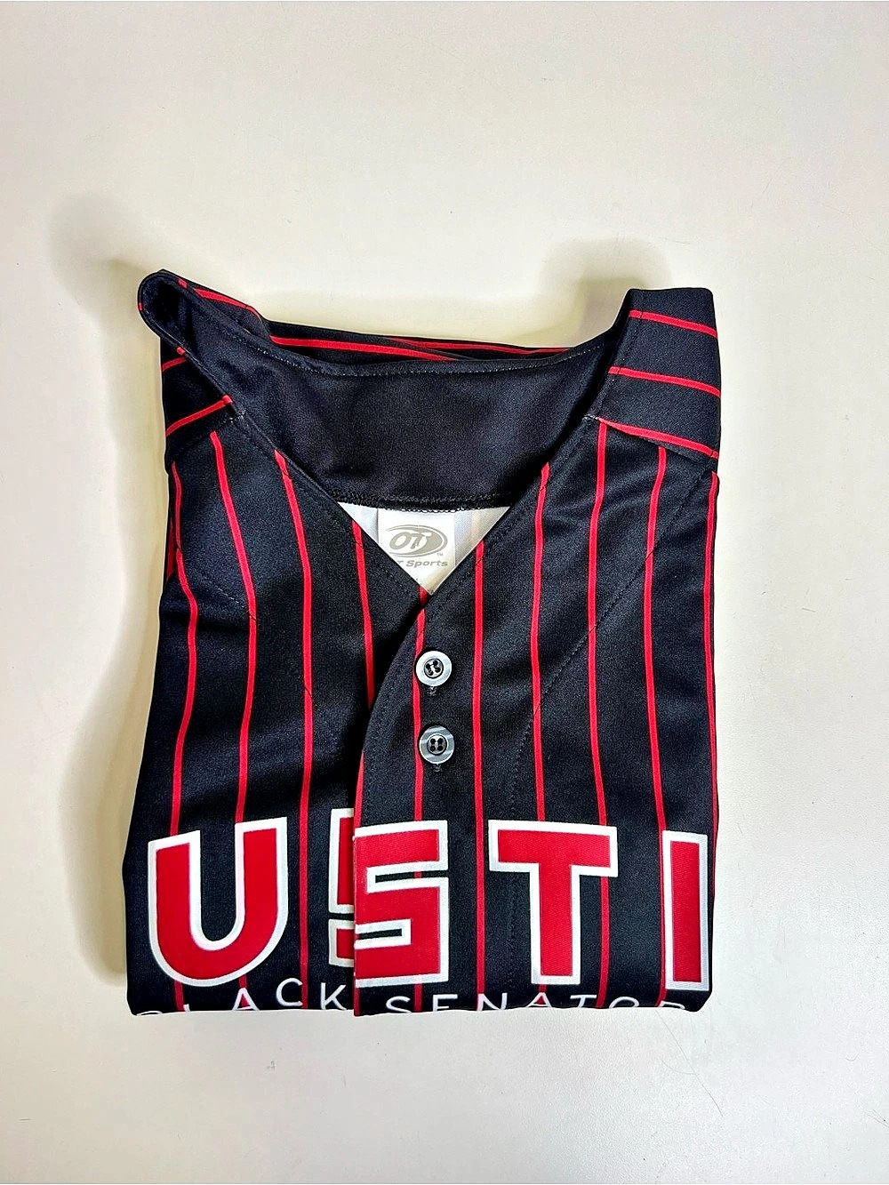 OT Sports Austin Black Senators Negro Leagues Baseball Jersey Black & Red Large - Picture 7 of 7